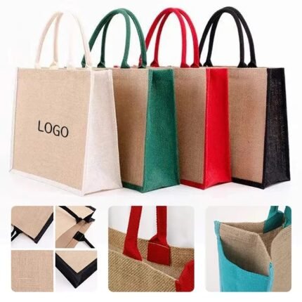 Premium Jute Tote Bag - Eco-Friendly Reusable Shopping Tote