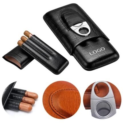 Triple Cigar Leather Case