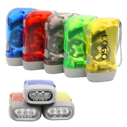 LED Flashlight with Hand-Crank & Wrist Band