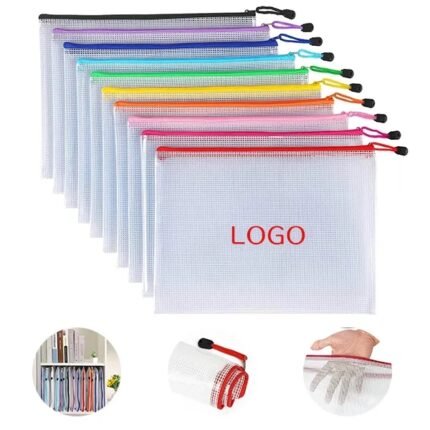 Transparent Mesh Zipper Document Bag - A4 Size