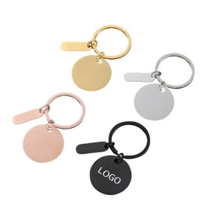 Stainless Steel Round Keychain Tags - Blank Stamping Design