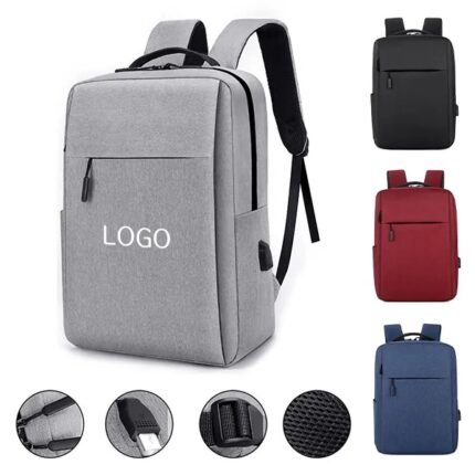 Black Business Laptop Backpack - USB Charging Port Included