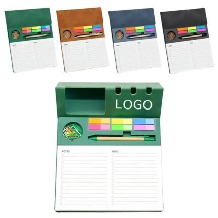 PU Leather Magnetic Notepad - Multifunctional Design