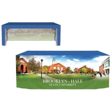 Custom 6′ Open-Back Fitted Table Cover