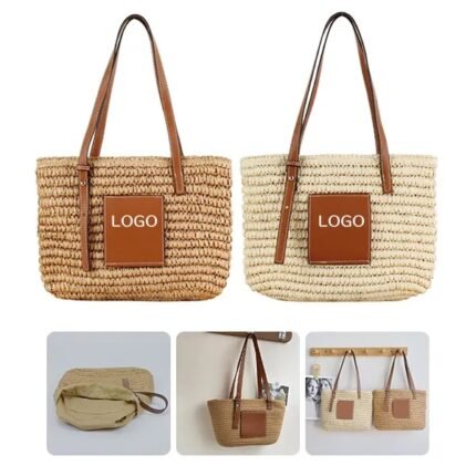 Large Capacity Woven Shoulder Bag - Stylish and Roomy