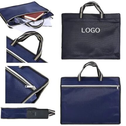 Fabric Zippered Document Tote Bag - Oxford Style