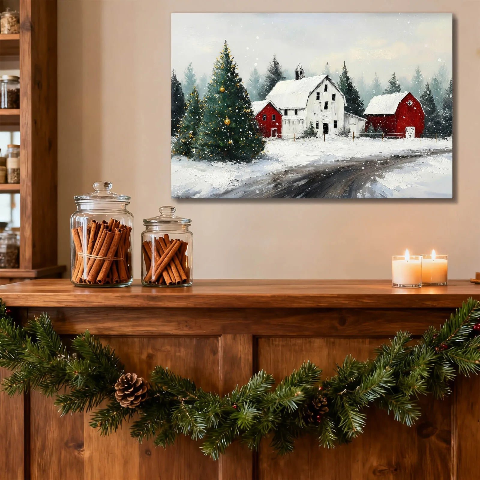canvas-prints-canvas-wall-art-snowy-christmas-village-with-gold-decorated-tree-and-red-barn-holiday-home-decor-printtoucan-7327197.jpg