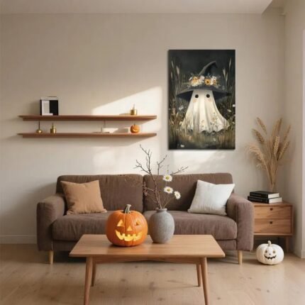 Canvas Prints Cute Ghost with Lantern Halloween Art Home Decor Wall Art Made in USA |