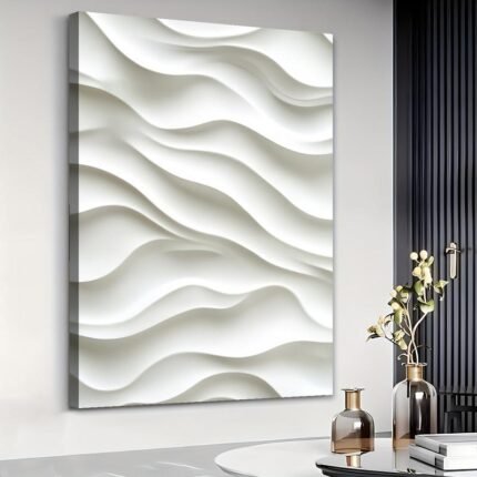 canvas prints Textured White Relief Decorative Painting Home Decor wall art -