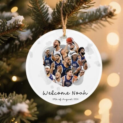 Custom Acrylic Ornament with Ribbon – Personalized Holiday Gift for Loved One