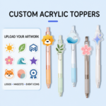 Custom acrylic topper options for logos mascots and event icons