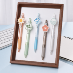 Custom acrylic topper retractable gel pens in assorted pastel colors