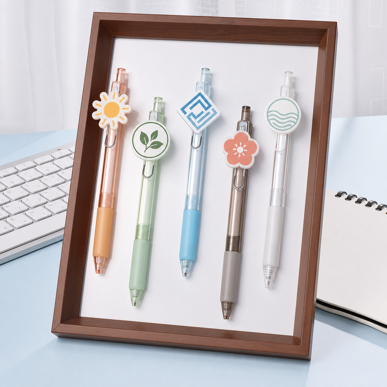 Custom Acrylic Topper Retractable Gel Pen Custom acrylic topper retractable gel pens in assorted pastel colors