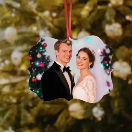 Custom Aluminum Wedding Ornament Personalized Photo Keepsake Fast Printing |