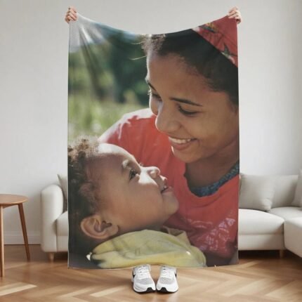 Custom Blankets Flannel with Photo Upload for Mother's Day