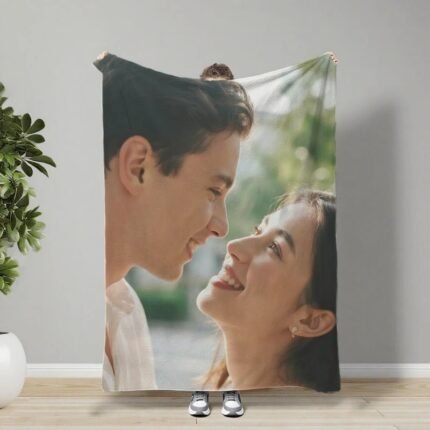 Custom Blankets Flannel with Photo Upload for Valentine's Day