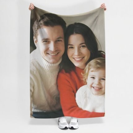 Custom Blankets Flannel with Your Photo for Family Moments