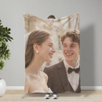 Custom Blankets Flannel with Your Photo for Wedding Memories