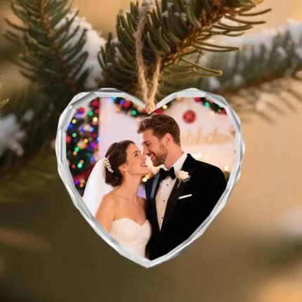Custom Crystal Glass Ornament Wedding Keepsake Fast Printing |