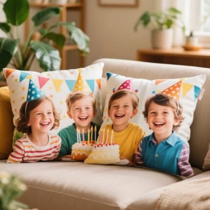 Custom Cushion Birthday Gift with Photo Upload Fast Printing |
