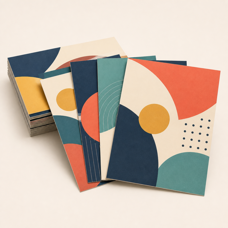 Custom printed flyers in assorted colors
