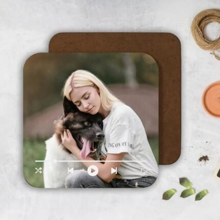 Custom Hardboard Back Coaster – Personalized Coaster | Pet Lover Edition