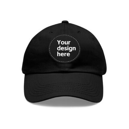 Custom Hat with Round Leather Patch Personalized Dad Hat