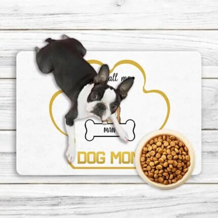 Custom Pet Food Mat - Just Call Me Dog Mom Personalized Feeding Station
