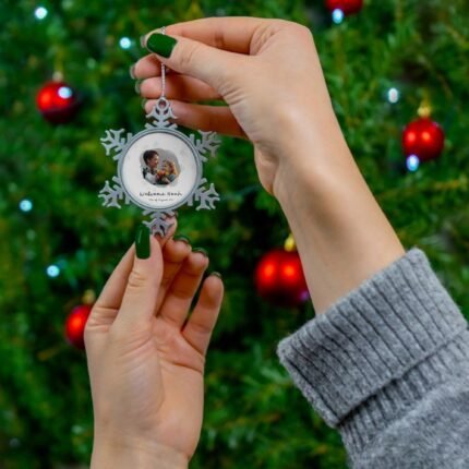 Custom Pewter Snowflake Ornament – Personalized “Loved One” Mother's Day Keepsake
