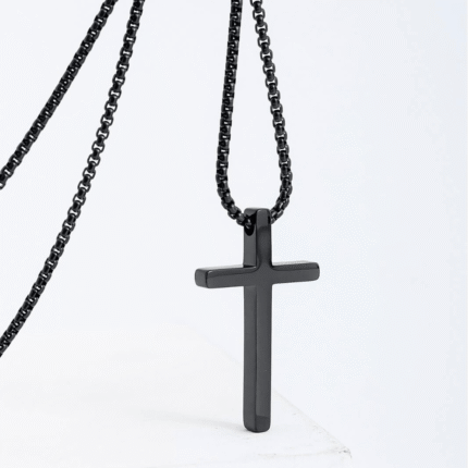 Minimalist Stainless Steel Cross Necklace Religious Faith Jewelry For Men Women